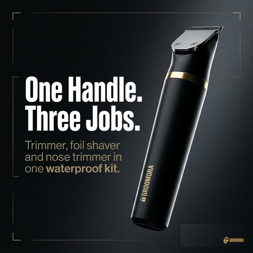 Groomora hero, one handle three jobs