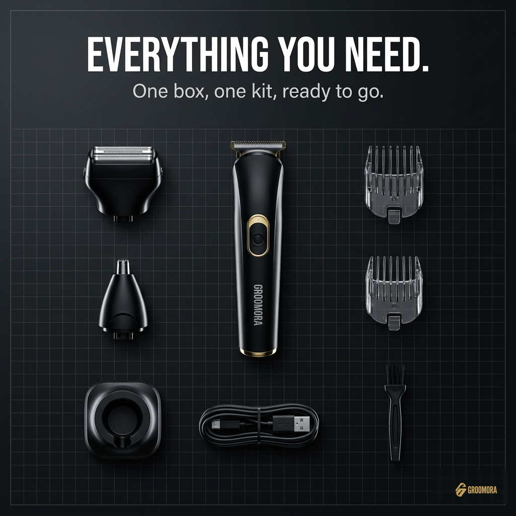 Groomora everything you need, whats in the box