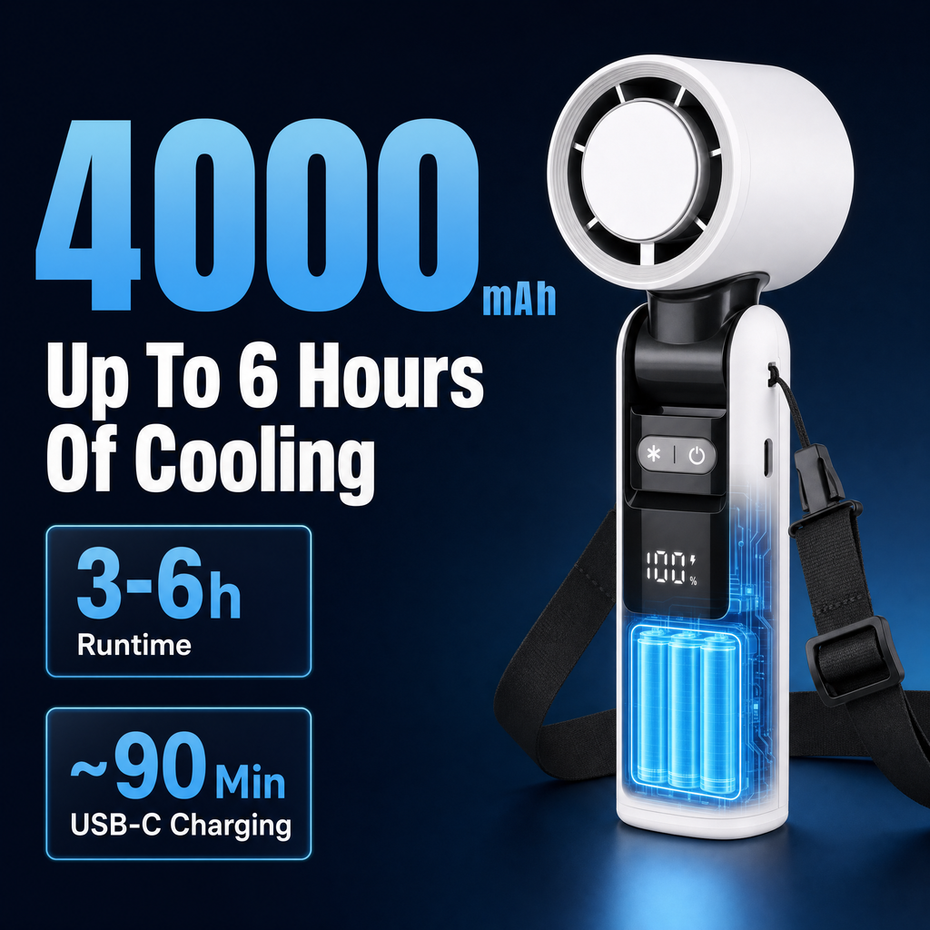 Favonia 4000mAh battery, up to 6 hours of cooling