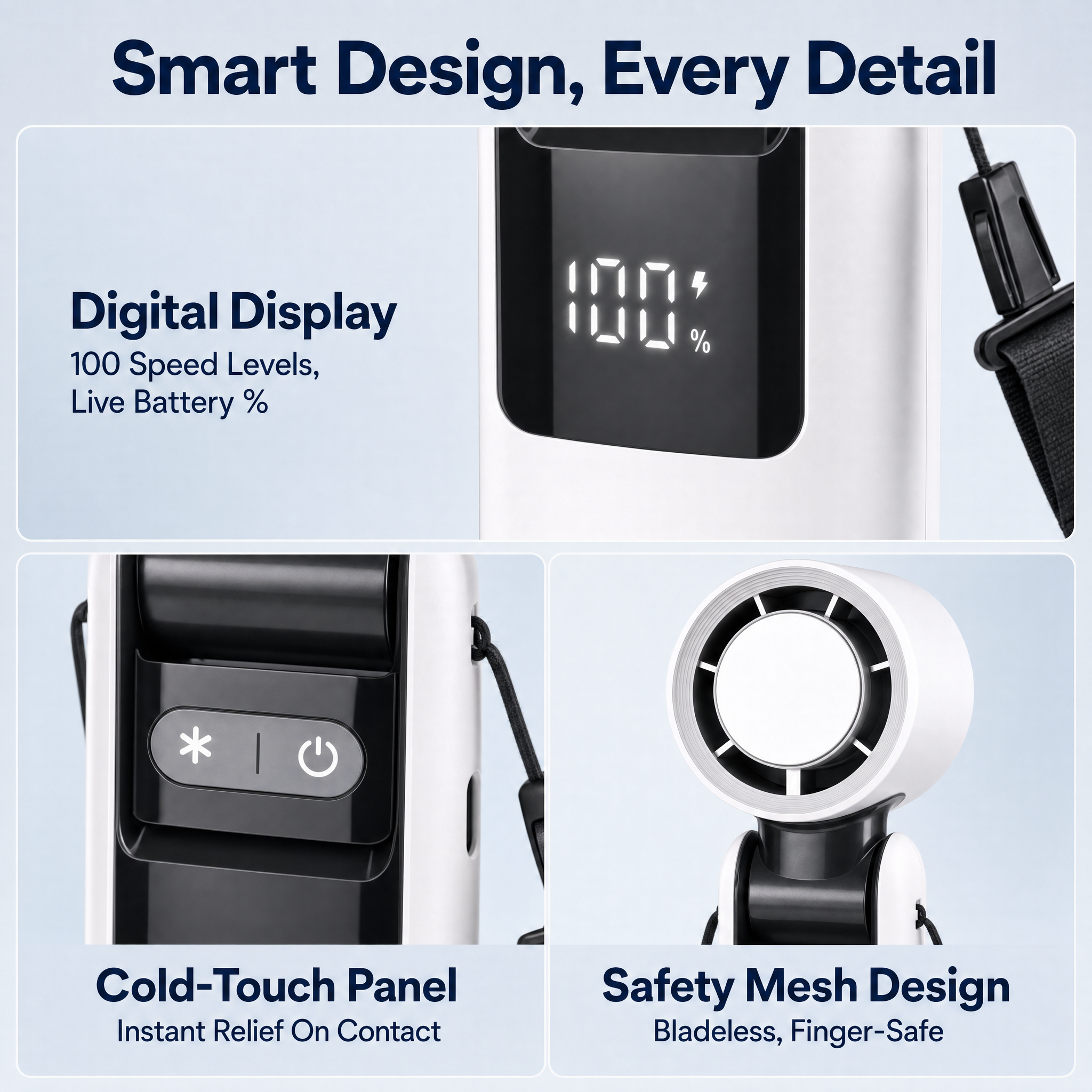 Favonia digital display, cold-touch panel and safety mesh design