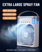 Favonia Mist Breeze fan, 600ml tank, RGB ambient light, 5-hole nano mist feature graphic